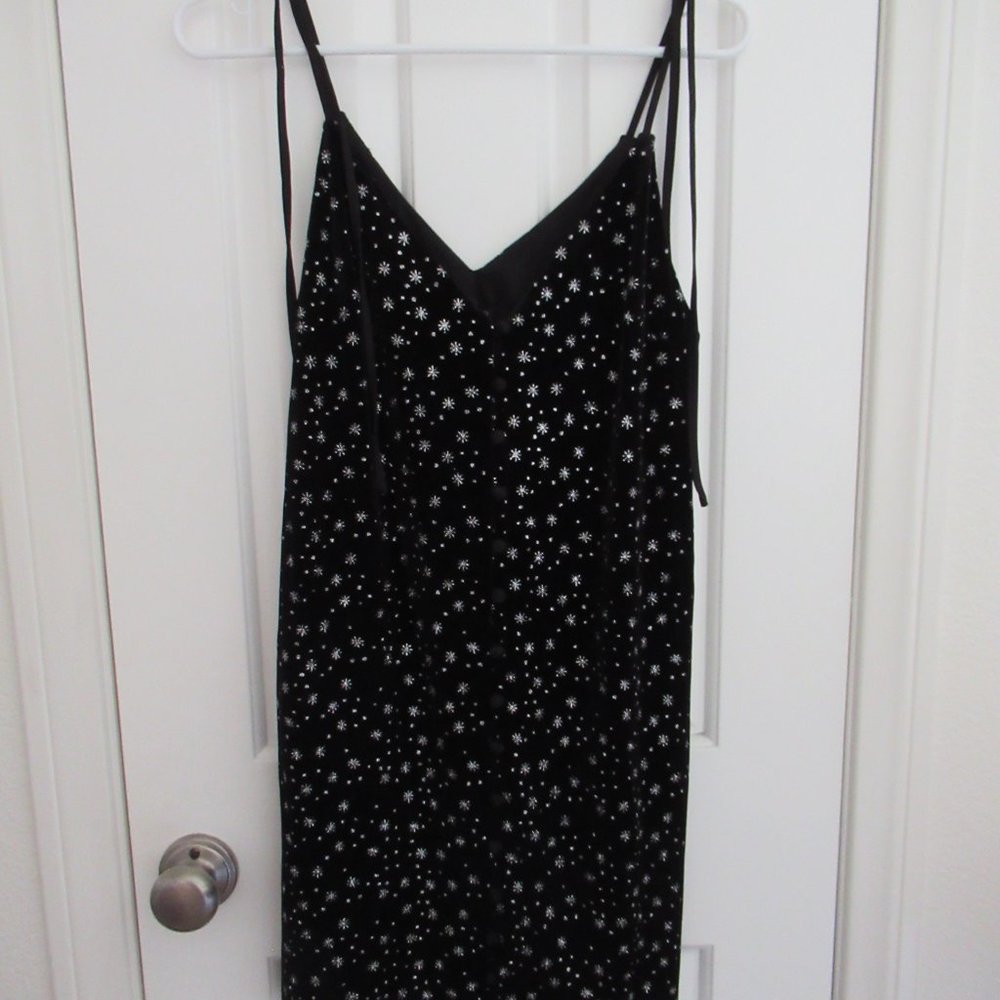 Black Velvet glitter sleeveless slip dress by TOP SHOP